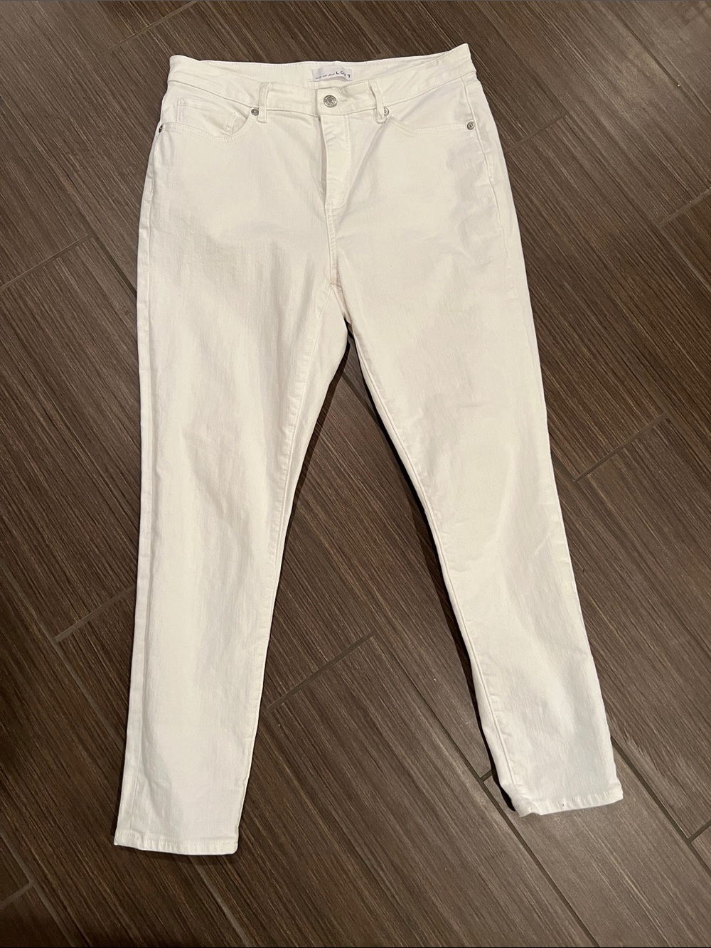 LOFT White The Curvy Skinny Jeans, sz 8